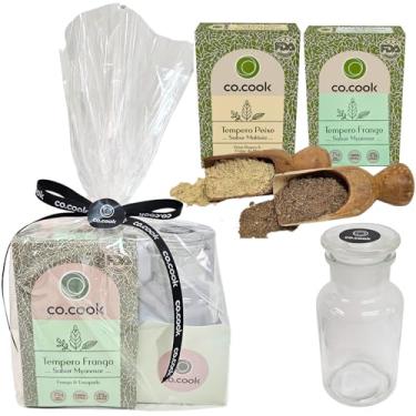 Imagem de CoCook Kit Trio Presente 100% Natural Tempero Frango Sabor Myanmar 75g, Peixe Sabor Malásia com Porta Tempero 250ml para Dia das Mães, Dia dos Namorados, Dia dos Pais, Páscoa, Presentes, Natal