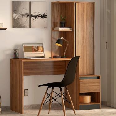 Imagem de Escrivaninha com Armario 1 Porta 1 Gaveta 1 Nicho Office Bélgica