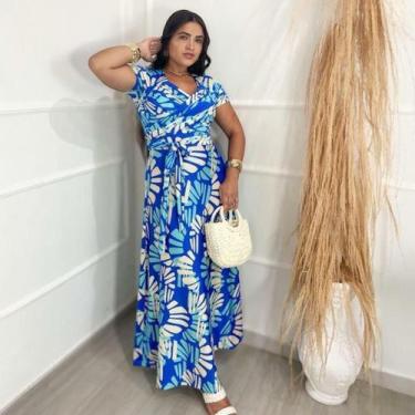 Imagem de Vestido Longo Faixa Estampado Moda Evangélica Feminina - MISS FLOWER, 