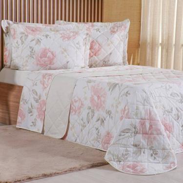 Imagem de Kit Colcha Casal 200 Fios Estampada New 100% Algodão 220x240cm