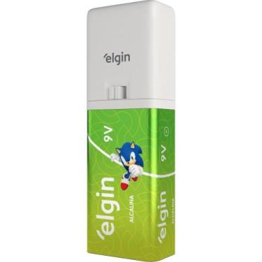 Imagem de Pilha Bateria 9V com Lanterna LED Azul - ELGIN