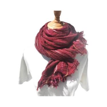Imagem de Lenço De Lã De Inverno Masculino Listrado Quente Macio Pashmina Longo 