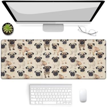 Imagem de VANZEV Tapete de mouse para jogos com estampa de cachorro Pug, tapete de mouse, tapete de mesa, base de borracha antiderrapante para computadores, laptop, escritório, escola, acessórios para casa