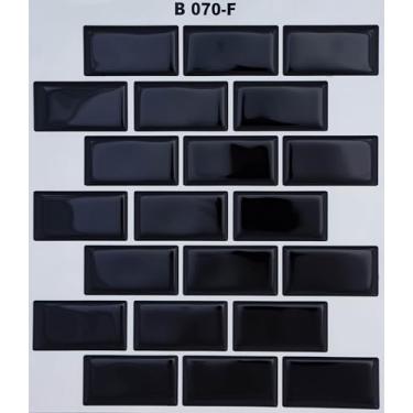 Imagem de Pastilha Adesiva Resinada, Tijolinho Preto/Fosco, 4 unidades, Cromo Sign