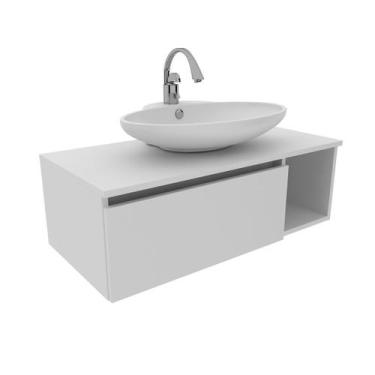 Imagem de Balcão Gabinete Suspenso para Banheiro com 1 Porta e Nicho - Tecnomobi