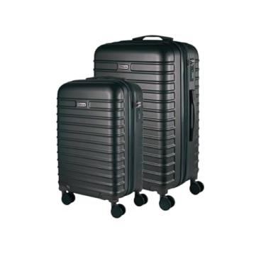 Imagem de Kit 2 Malas de bordo 10KG + Mala de Viagem 23KG ABS Com Rodas Giratórias (Preta)
