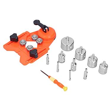 Imagem de Conjunto de Serra de Furo Oco, Brocas de Diamante, Abridor de Telha Com Dispositivo de Orientação para Cerâmica (Laranja)