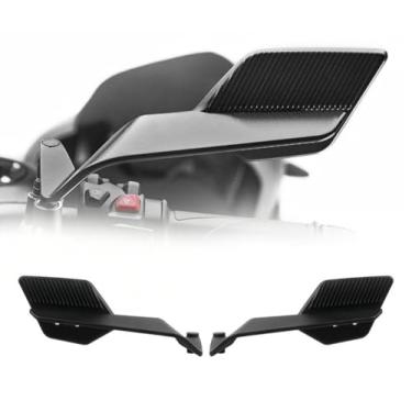 Imagem de Espelhos retrovisores de motocicleta, para Kawasaki Z900 Z650 Z1000 Duke 390 690 790 1290 etc Espelhos retrovisores laterais com asa de vento rotativa de 360° ajustáveis