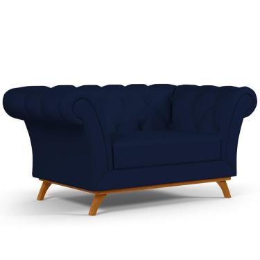 Imagem de Sofá 2 Lugares Império 150 Cm Veludo Azul Marinho C-287