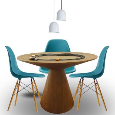 Imagem de Mesa De Jantar Eclipse Cone Redonda 90cm Em Freijo