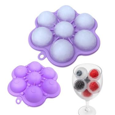 Imagem de Forma de Gelo Silicone Esfera Drink Whisky Molde Redondo Cha Reutilizá