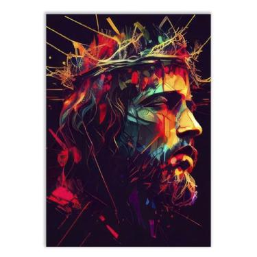 Imagem de Quadro Decorativo Jesus Ilustração Coroa De Espinhos Decoração Quarto Sala