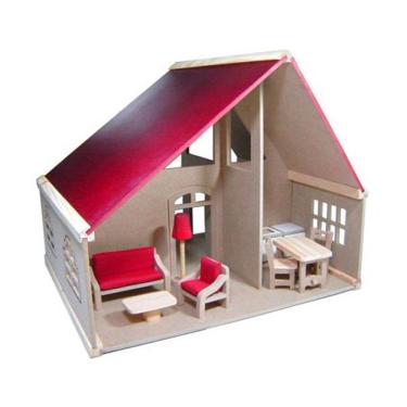 Imagem de Casinha De Boneca Suíça Com Móveis - Madeira - Bohney