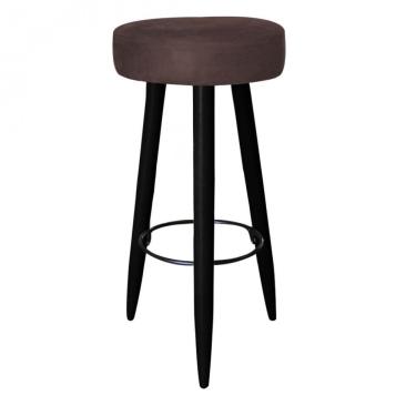 Imagem de Banqueta Alta Lia Para Cozinha Bar Balcão Bistrô Pé Palito Preto Corino Marrom