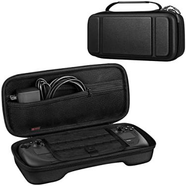 Imagem de FINTIE Estojo De Transporte Para Steam Deck Oled (2023) / Lcd (2022), Capa Protetora Rígida À Prova Choque, Bolsa Viagem Portátil Com Bolso Interno E 16 Compartimentos Cartões Jogo, Preto