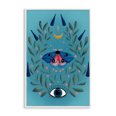Imagem de Stupell Industries Mindfulness Moth & Eye White Framed Giclee Art Design por Metka Hiti, 12 x 18
