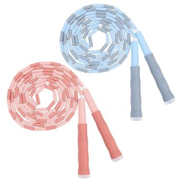 Imagem de Coolrunner Corda de pular infantil atualizada de 2 metros, corda de pular com contas macias com alças antiderrapantes macias, corda de pular ajustável para crianças e adultos, plástico segmentado por