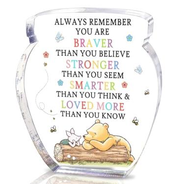 Imagem de TAGDANK Prateleiras De Acrílico Em Formato Pote Mel, Decoração Para Berçário Com Citações Do Ursinho Pooh, Placa Mesa, Sala Aula, Presentes Amizade Mulheres, Inspiração Aniversário, Formatura, Melho