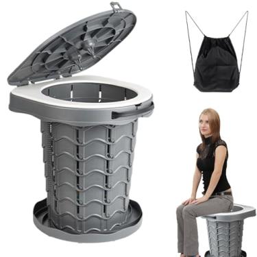 Imagem de Banheiro portátil de acampamento, banheiro externo | Banheiro portátil de viagem,Altura ajustável Potty retrátil para crianças e adultos Bancos de acampamento ao ar livre para caminhada para piqueniqu