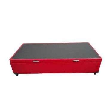 Imagem de Cama Box Baú Solteirão King Suede Vermelho