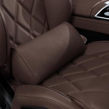 Imagem de Dapucarin Almofada de apoio lombar para assento de carro e cadeira de escritório, cadeira de jogos, almofada ergonômica de espuma viscoelástica para alívio da dor nas costas, travesseiro de couro de