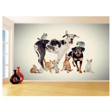 Imagem de Papel De Parede 3D Animais Cão Gato Petshop 3,5M Anm413 - Você Decora