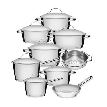 Imagem de Jogo De Panelas 9 Peças Inox Fundo Triplo Allegra Tramontina