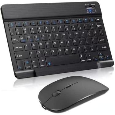 Imagem de Teclado e Mouse Bluetooth Sem Fio, Mini Portátil Universal ABNT2, Comp