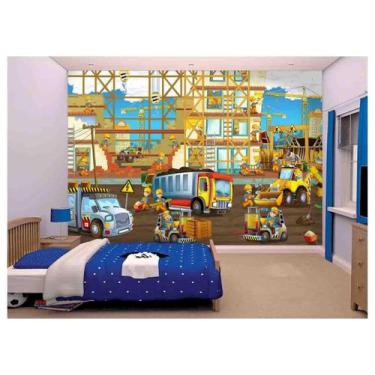Imagem de Papel De Parede Infantil Trator Caminhão Kids s63 - Você Decora