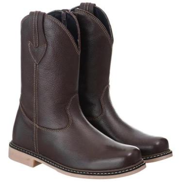 Imagem de Bota Texana Masculina Couro Cano Alto Lisa Zíper Dia a Dia - Campero, 