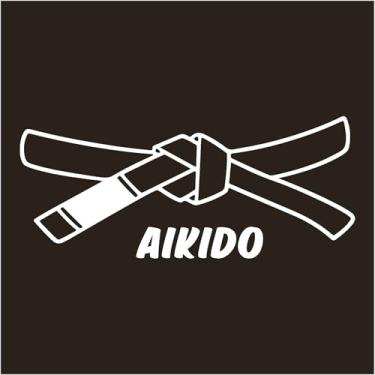 Imagem de Adesivo Faixa Aikido decorativo Luta MMA UFC tatame Kimono (BRANCO, 82x35cm)