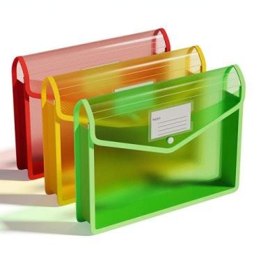 Imagem de Pasta de arquivos expansível ThinkTex Transparent Snap Closure, pacote