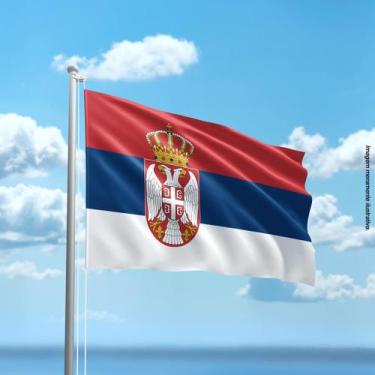 Imagem de Bandeira da Sérvia 80cmx140cm Tecido Oxford 100% Poliéster - PRESENTE-