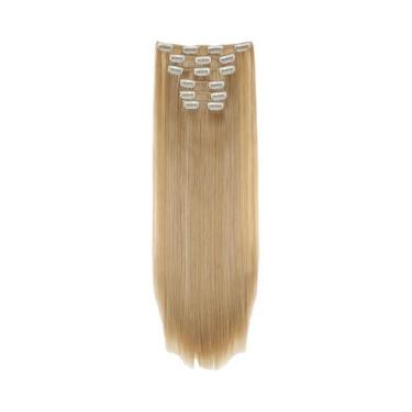 Imagem de Loira Preta 24 Polegadas Longas Extensões De Cabelo Sintético Reto 16 