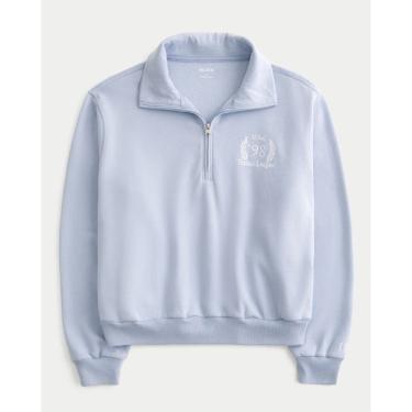 Imagem de Blusa De Moletom Hollister Tennis League 1/4 De Zíper Fem