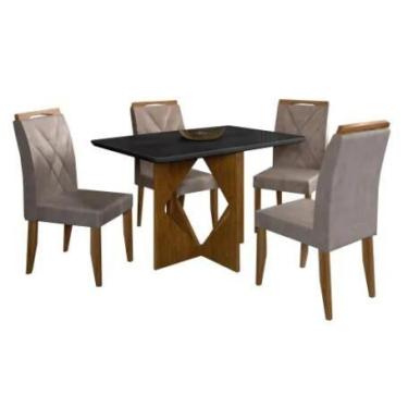 Imagem de Mesa de Jantar Madrid 90x90cm com 4 Cadeiras Califórnia Minas Plac, ci