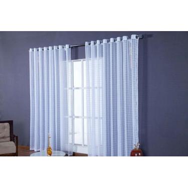 Imagem de cortina voal xadrez para sala e quarto 4,00x2,80 - bf confeccoes