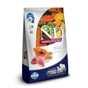 Imagem de N&D Tropical para Cães Adultos de Raças Médias e Grandes Sabor Cordeiro, Cereais e Frutas Tropicais 12Kg