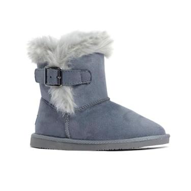 Imagem de Botas de Neve Clássicas Infantis de Camurça de Pele Sintética Botas de Fivela Fashion Sapatos Externos (Bebê/Criança Pequena/Criança Grande), 420 Grey, 9 Toddler