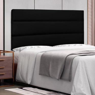 Imagem de Painel de Cama 195cm Greta Suede - Lucadi Home, Suede Preto