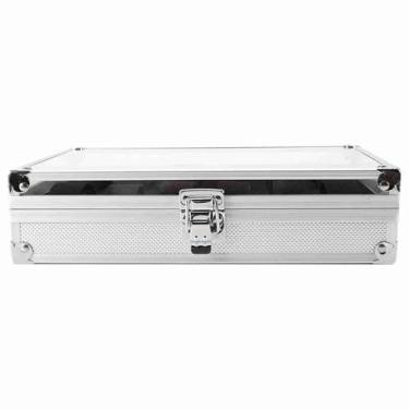 Imagem de Eujgoov Caixa de Relógio 6 ou 12 Slots Slots Alumínio e Acrílico Exibição de Exibição Com Top Transparente e Travesseiros de Relógio para Homens de Armazenamento de Jóias (12 Way