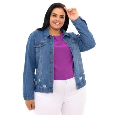 Imagem de Jaqueta Jeans Cropped Feminina Plus Size Mimi Casaco Jeans - Copen Jea