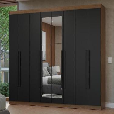 Imagem de Guarda-roupa Casal 8 Portas Batentes Madesa Rustic/preto
