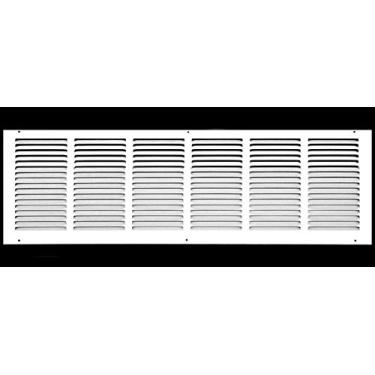 Imagem de Grade de ar de retorno de 81 cm x 10 cm - parede lateral e teto - difusor de tampa de duto de ventilação HVAC - [branco] [Dimensões externas: 33,75 W x 14,75 pol. A]