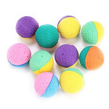 Imagem de Cat Play Toy Colorful Latex Balls Set Safe Durable Interactive Fun Kitten Brinquedos para Playtime Indoor 10pcs cores aleatórias 5.91x5.51x3.15 polegadas