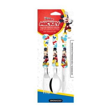 Imagem de Talher Infantil Disney Minnie Inox Simonaggio Princesa Frozen Carros T