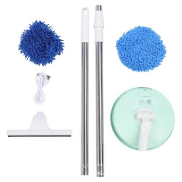 Imagem de Espingar elétrico Morça de limpeza sem fio Morça automática de lavagem de carro com alça telescópica cers macias para o piso de vidro de carro em casa Material de aço inoxidável (Verde)