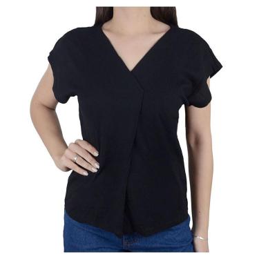 Imagem de Camiseta Feminina Giraffe Gola V Preta - 62394-Feminino