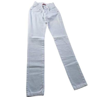 Imagem de Calça Branca Feminina Shyros Sarja Elástico Cigarrete-Feminino