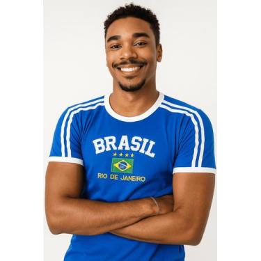 Imagem de Blusa Do Brasil Bandeira Bordada Unissex - Azul Claro - Tojoia18K, PP